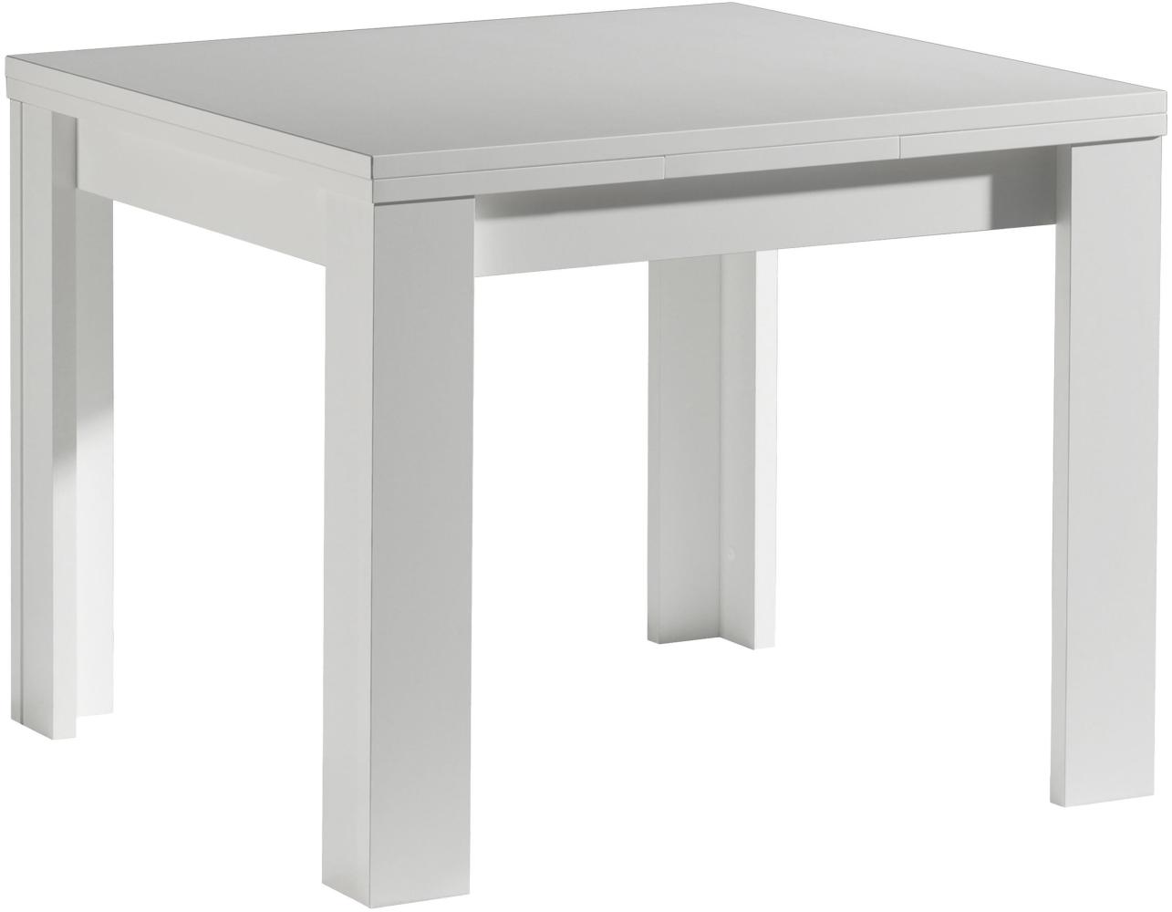 Esstisch >Monterrey< ausziehbar bis 136cm in Weiß matt - 80(136)x78x60cm (BxHxT) Bild 1