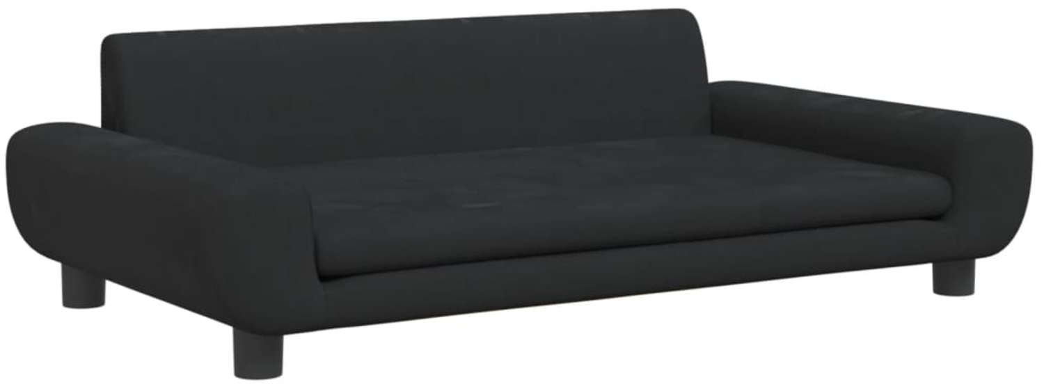 vidaXL Hundebett, Samt, Schwarz, 100 x 54 x 33 cm Bild 1