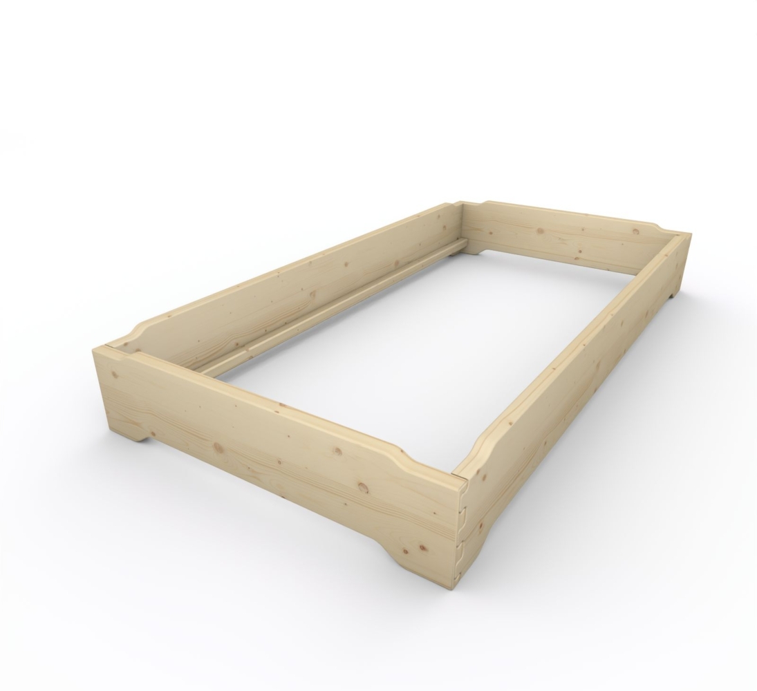 Stapelbett Holzbett (Fichte) "Gäste-Edi" 100 x 200cm 27cm Gästebett Jugendbett Bild 1