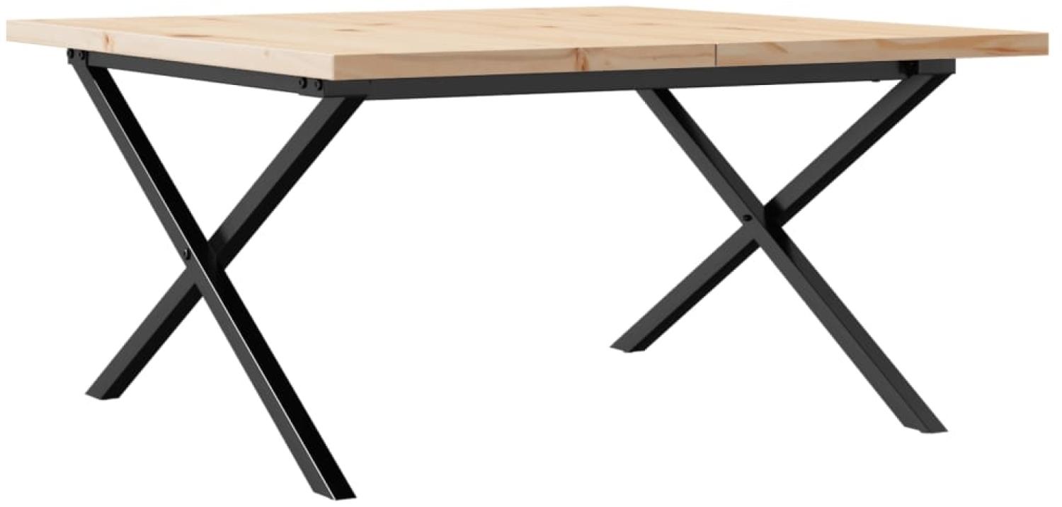 vidaXL Couchtisch X-Gestell 80x80x45,5cm Massivholz Kiefer & Stahl 3282751 Bild 1