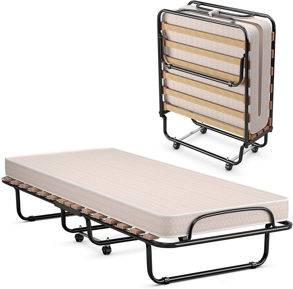 COSTWAY Gästebett mit Matratze aus Rückstellschaum, klappbares, bis 200 kg belastbar, 190 x 80 x 33 cm Bild 1