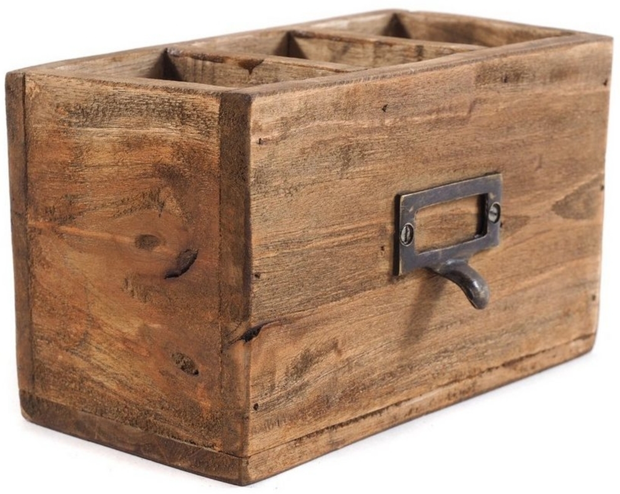 DESIGN DELIGHTS Aufbewahrungsbox STIFTEHALTER "BOX 18", Altholz massiv, 19x12 cm (BxH), Stiftebox, F Bild 1