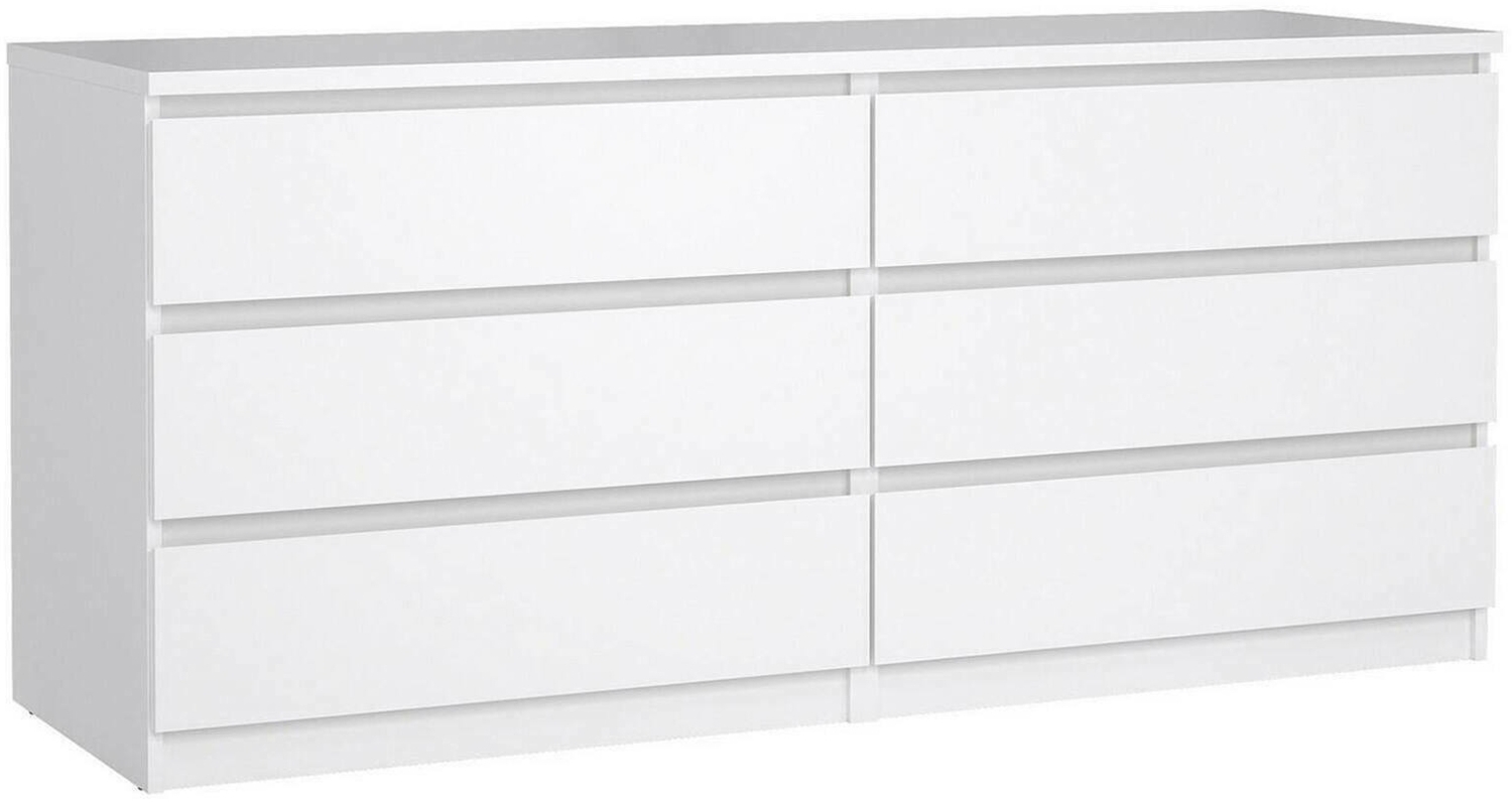 Dmora Kommode Joyce, Wohnzimmerbuffet, Wohnzimmer-Sideboard, Moderne Küchen-Speisekammer, 154x50 h68 cm, Glänzendes Weiß Bild 1
