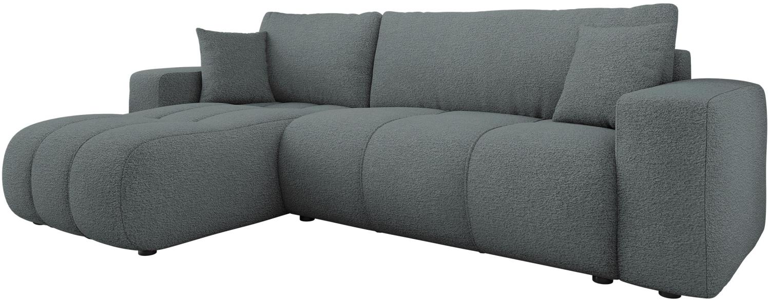 Mirjan24 'Furyn' Ecksofa mit Bettkasten und Schlaffunktion, L-Form, dunkelgrau, 244 x 145 x 82 cm Bild 1