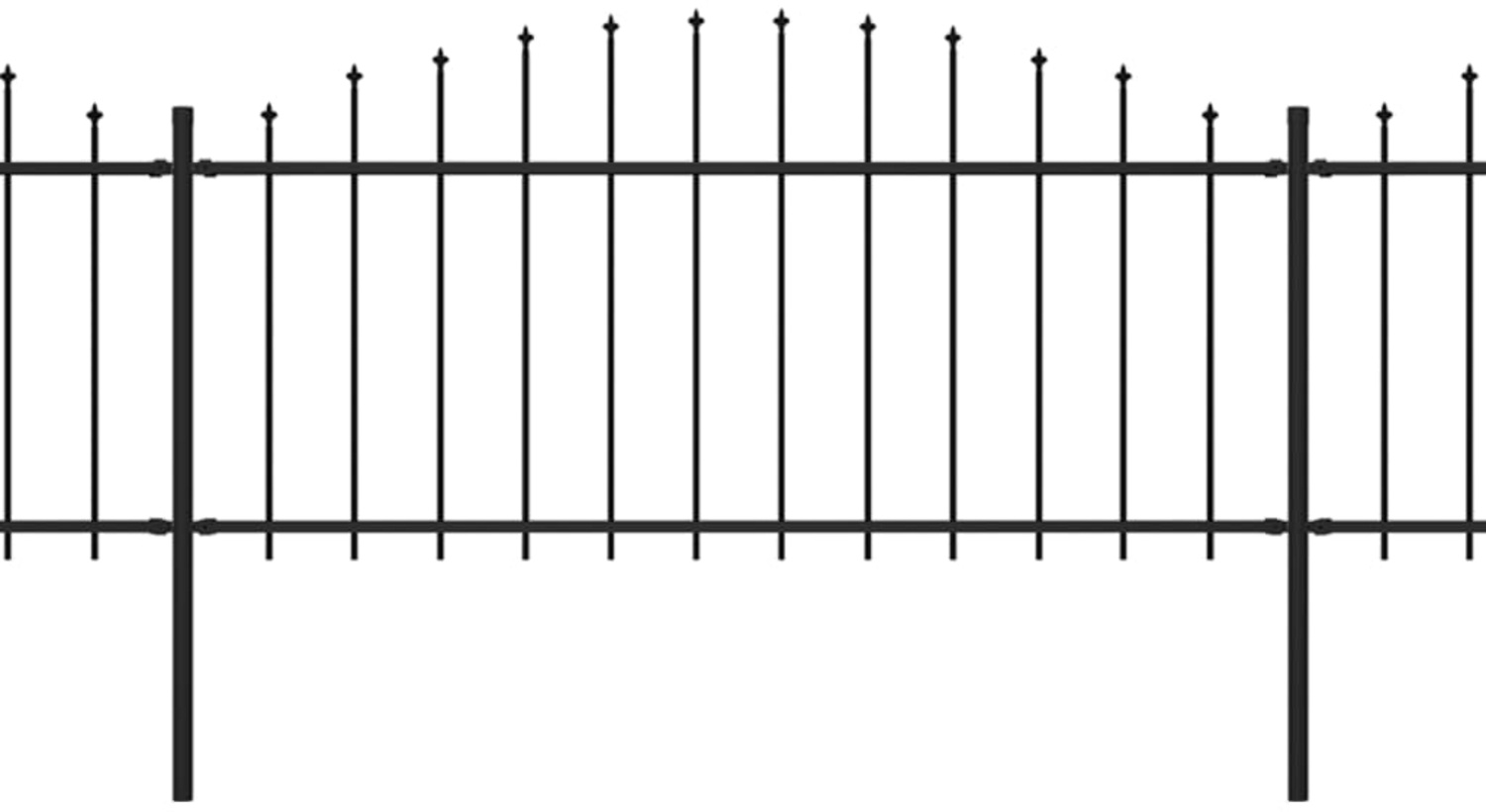 vidaXL Gartenzaun mit Speerspitze Stahl 1781,5 x 75 cm Schwarz 277712 Bild 1