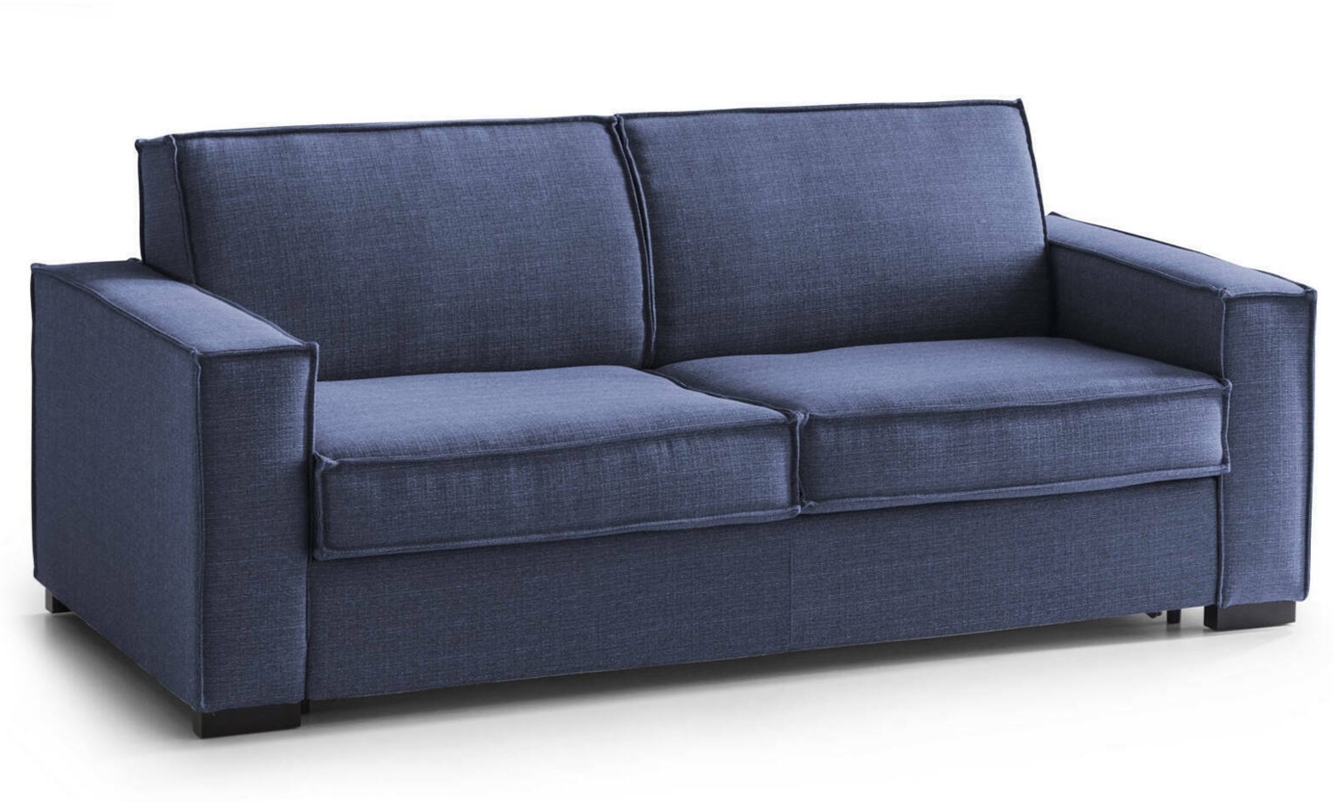 Dmora 3-Sitzer Schlafsofa Adalberto, Wohnzimmersofa mit drehbarer Öffnung, gepolsterter Stoff, schmale Armlehnen, 100 % Made in Italy, cm 200x95h90, Blau Bild 1