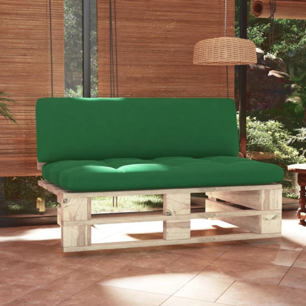 Outdoor-Mittelsofa Paletten Imprägniertes Kiefernholz (Farbe: Grün) Bild 1