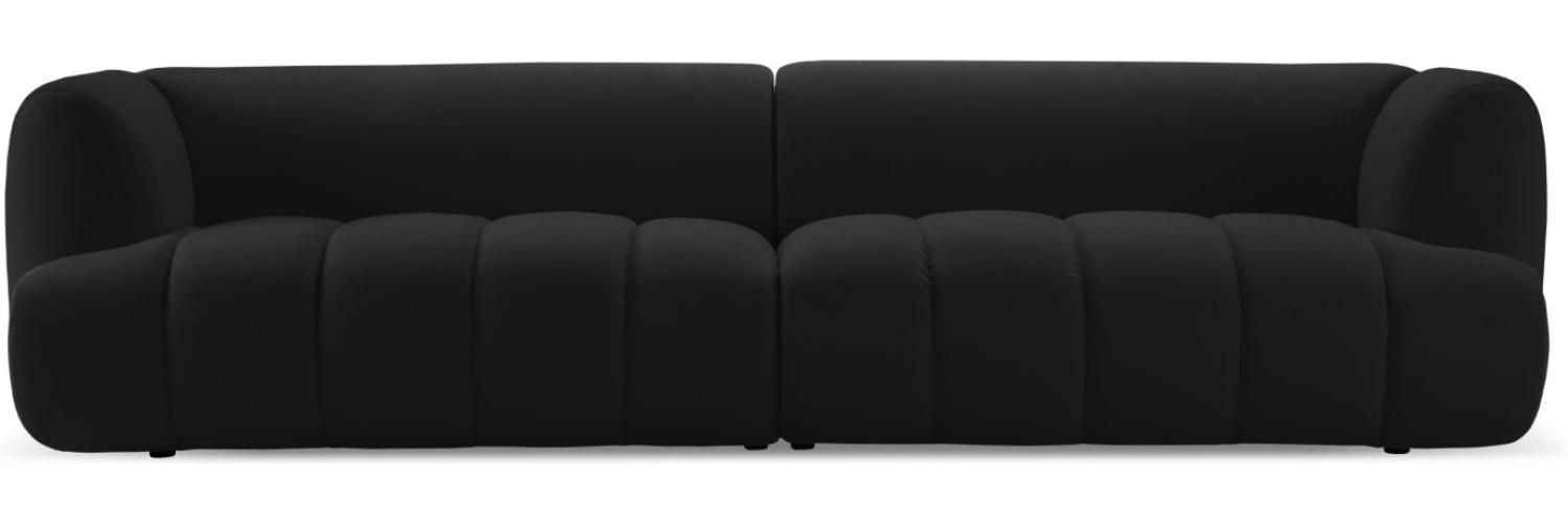 Micadoni Modulares Sofa Harry 4-Sitzer Samtstoff Schwarz Bild 1