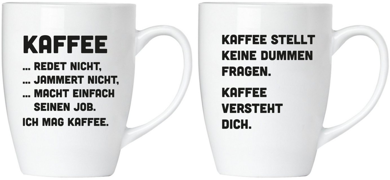 Kaffee jammert nicht! Tassen Set aus Keramik - Grußkarte und Geschenkpackung Bild 1