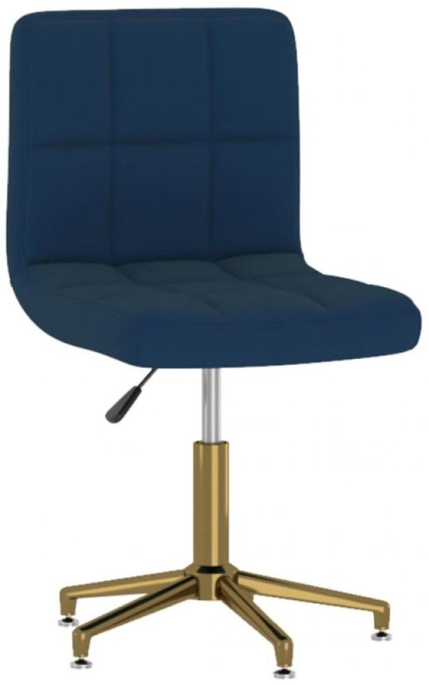 vidaXL Esszimmerstühle 2 Stk. Drehbar Blau Samt, Drehbar [334539] Bild 1