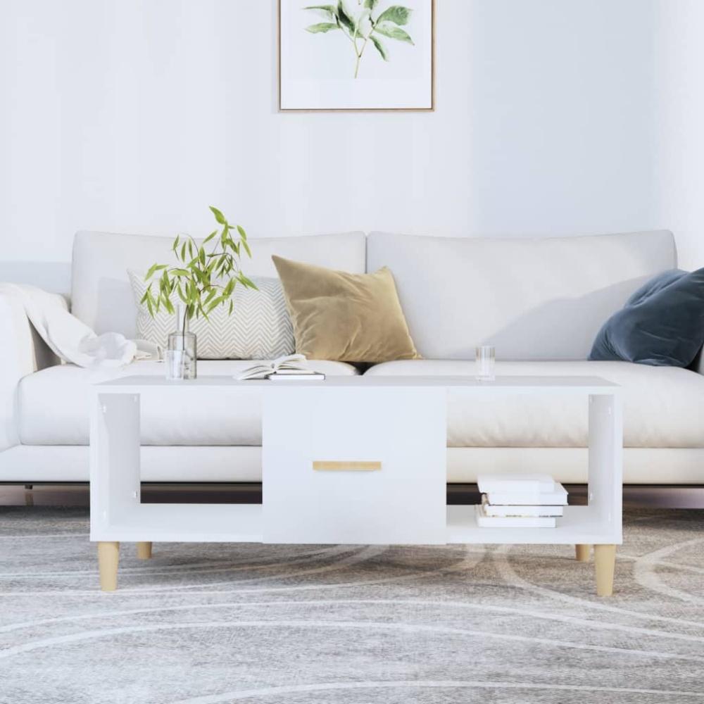 Couchtisch Weiß 102 x 50 x 40 cm Holzwerkstoff [812690] Bild 1