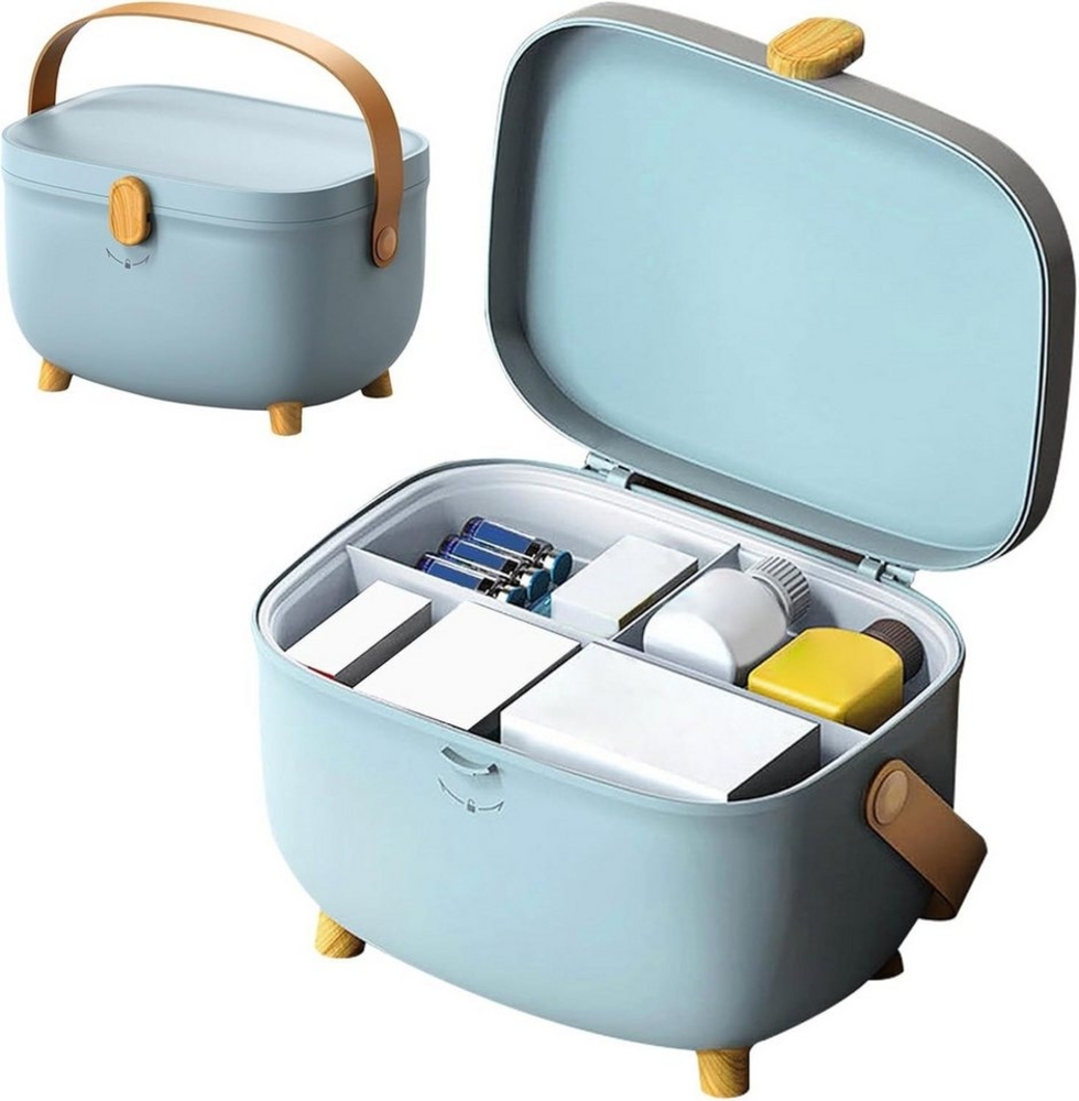 Coonoor Aufbewahrungsbox doppelschichtige medikamentenbox, große kapazität aufbewahrungsbox, staubdichte aufbewahrungsbox, haushaltsmedizinbox Bild 1