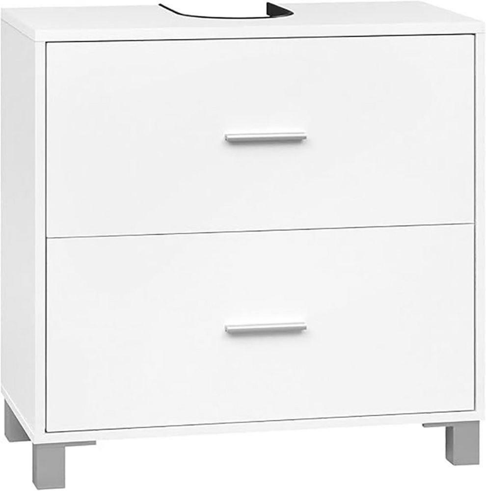 EUGAD Waschbeckenunterschrank (1-St) mit 2 Schubladen, freistehend, weiß, 60x60x30 cm Bild 1