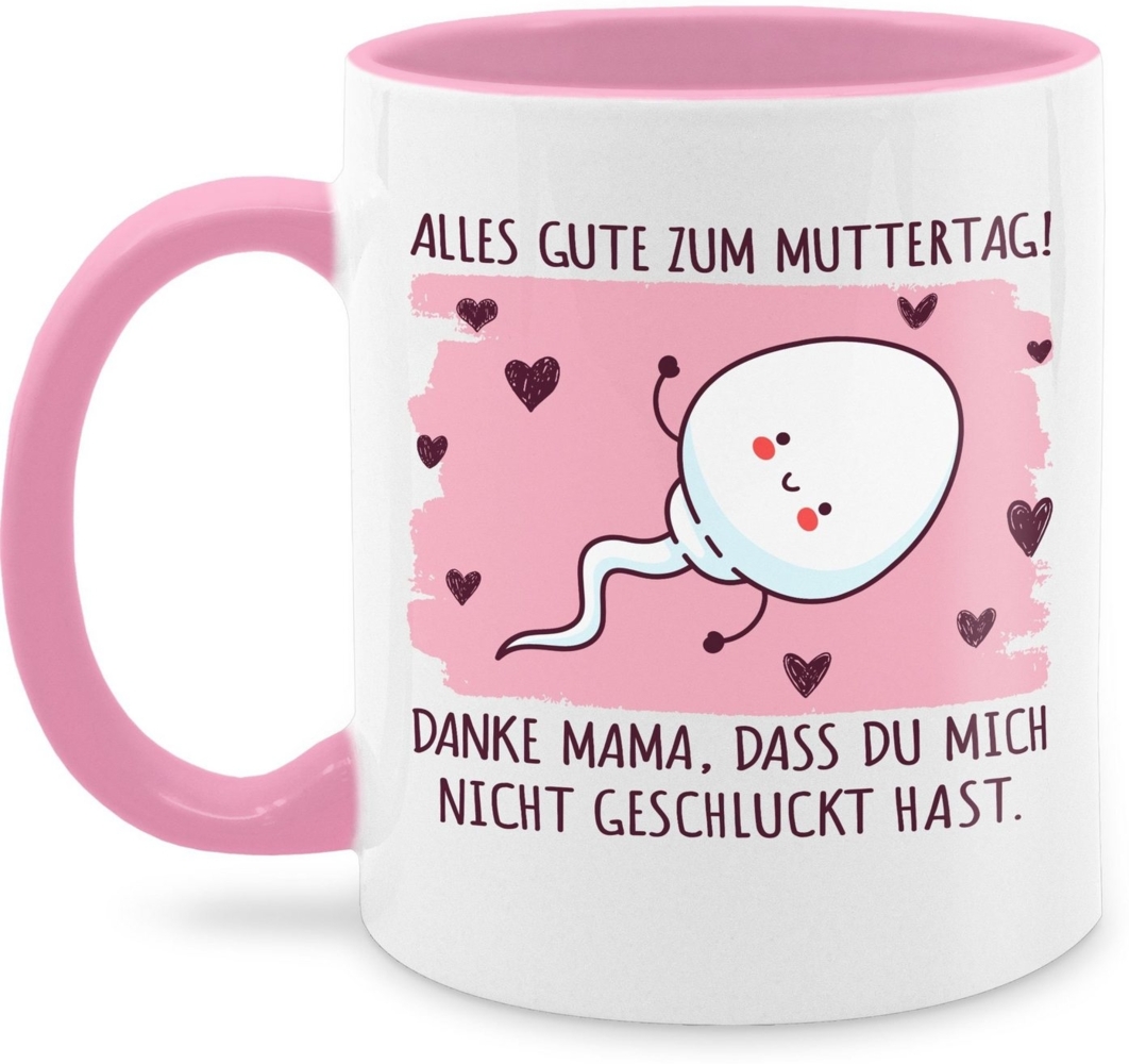 Shirtracer Tasse Danke Mama nicht geschluckt hast - Sperma Witzig, Keramik, Muttertagsgeschenk Bild 1