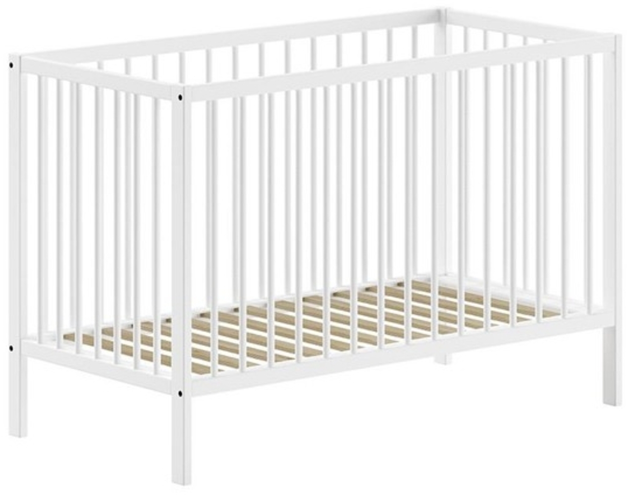 Gitter-Babybett Dino 65.4 x 124.4 x 84.4 cm Buche Weiß Bild 1