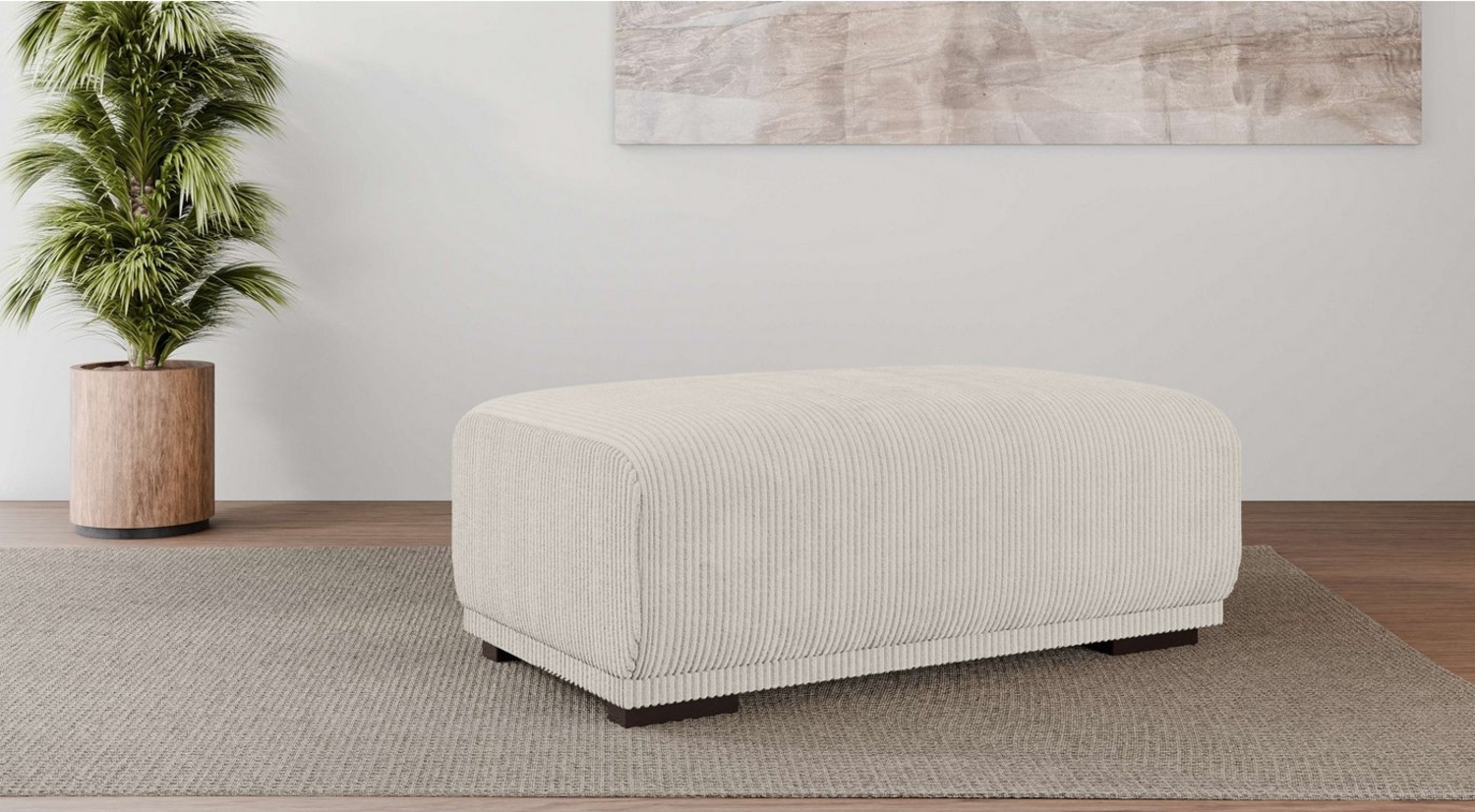 Home affaire Polsterhocker BORNHOLM, großer Hocker passend zur Serie, Maße B/T/H: 122/72/46 cm, mit Wellenfederung, in hochwertiger Verarbeitung Bild 1