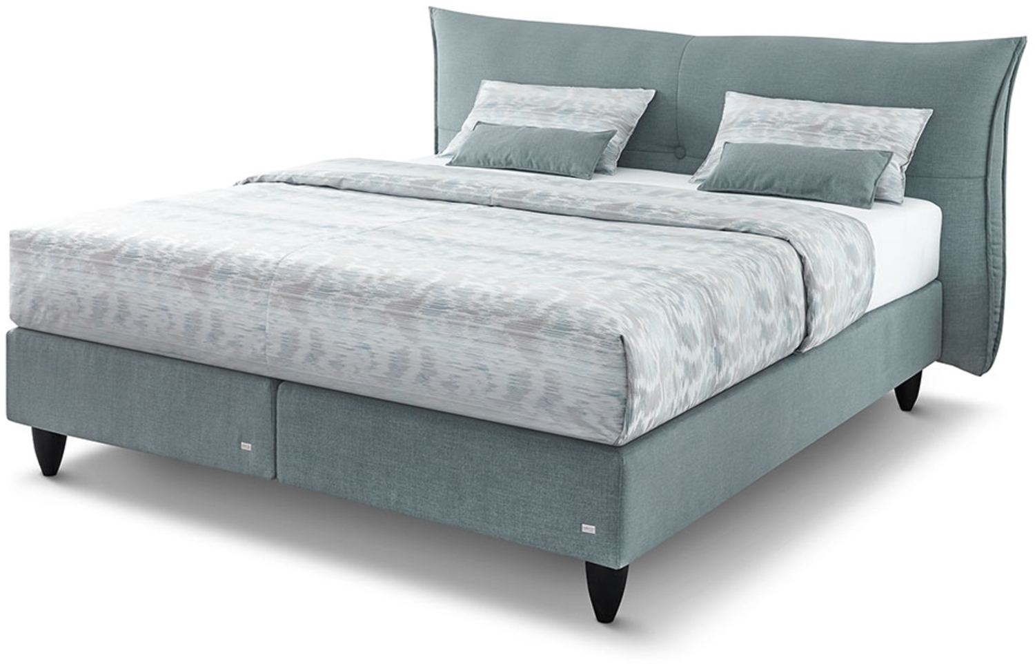 Senta Boxspringbett grau Uni-Stoff 227cm x 242cm x 115cm Bild 1