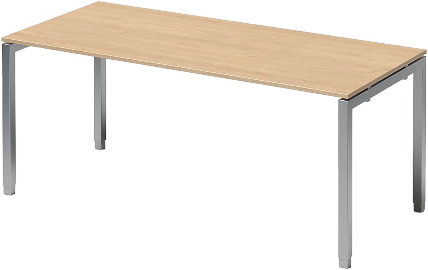 Bisley Cito höhenverstellbarer Schreibtisch 180x80 cm, Tischplatte in Ahorn, Gestell in Silber - PC Tisch für's Büro manuell höhenverstellbar, Computertisch verstellbar, DUH1808-MP-355 Bild 1