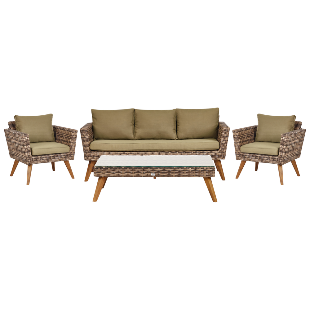 Lounge Set mit Tisch VITTORIA Olivgrün Bild 1