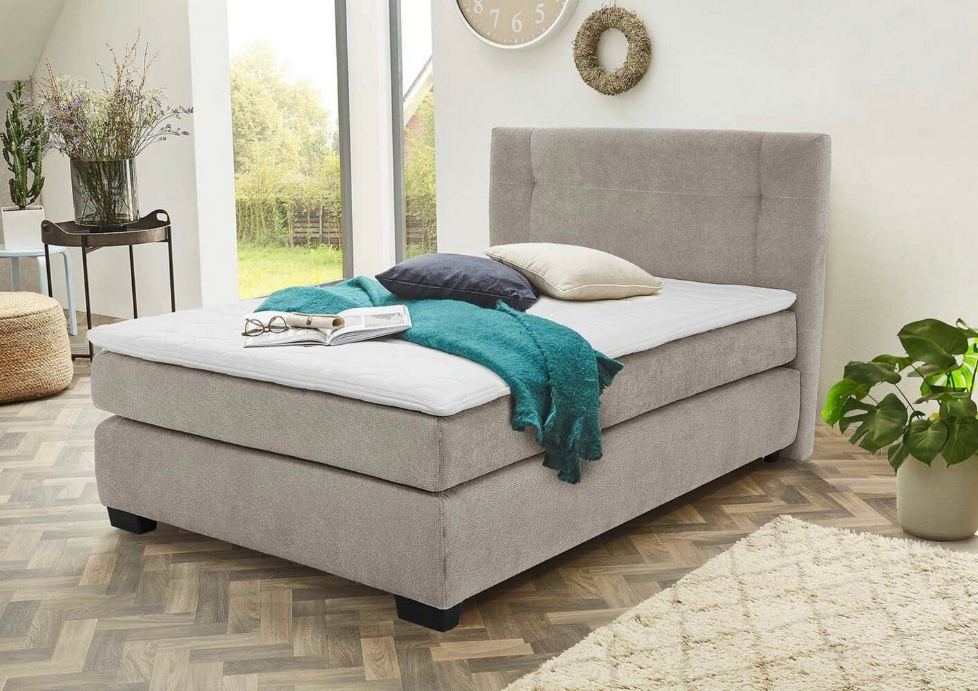 Jockenhöfer Gruppe Boxspringbett Family, inklusive 7-Zonen-TTFK-Matratzen und Kaltschaumtopper, erhältlich in den Breiten 120,140 & 180cm Bild 1