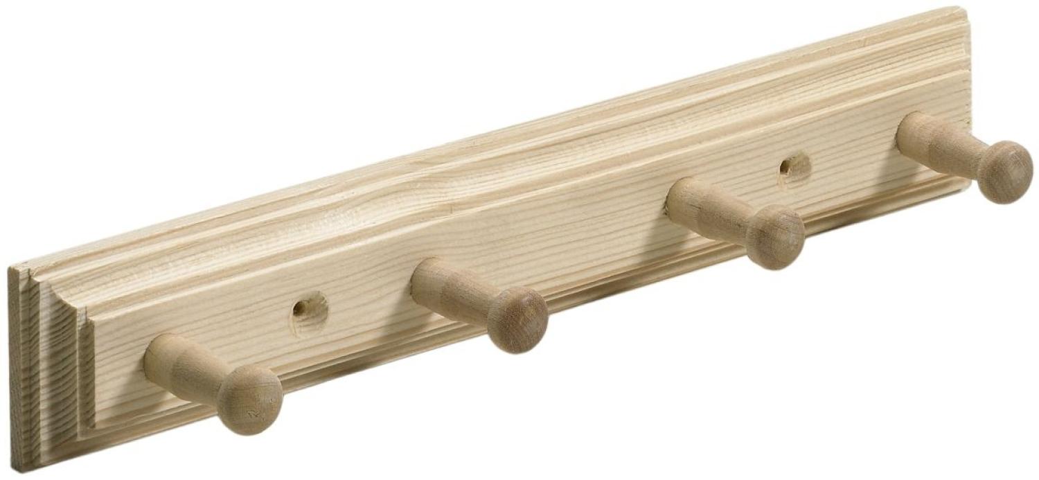 Hettich Holzgarderobe 4 Haken 30,0 x 5,0 x 6,0 cm Fichte Bild 1