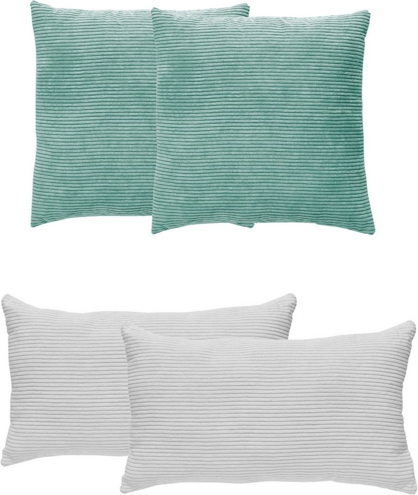 Andiamo Dekokissen Cord Kissen Emy, 4er Set, Kissenhülle mit Füllung, Sofakissen, eckig, 40x40 & 30x50 cm, auch einzeln erhältlich Bild 1