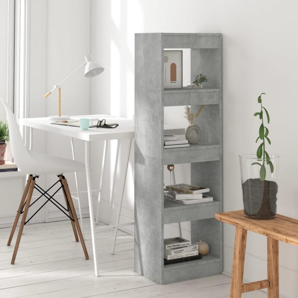 vidaXL Bücherregal/Raumteiler Betongrau 40x30x135 cm 811623 Bild 1