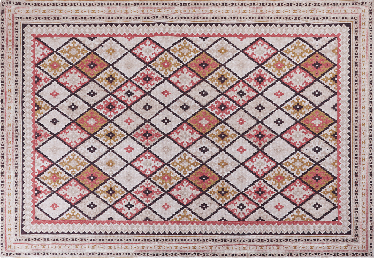 Teppich Baumwolle mehrfarbig geometrisches Muster 160 x 230 cm Kurzflor ANADAG Bild 1