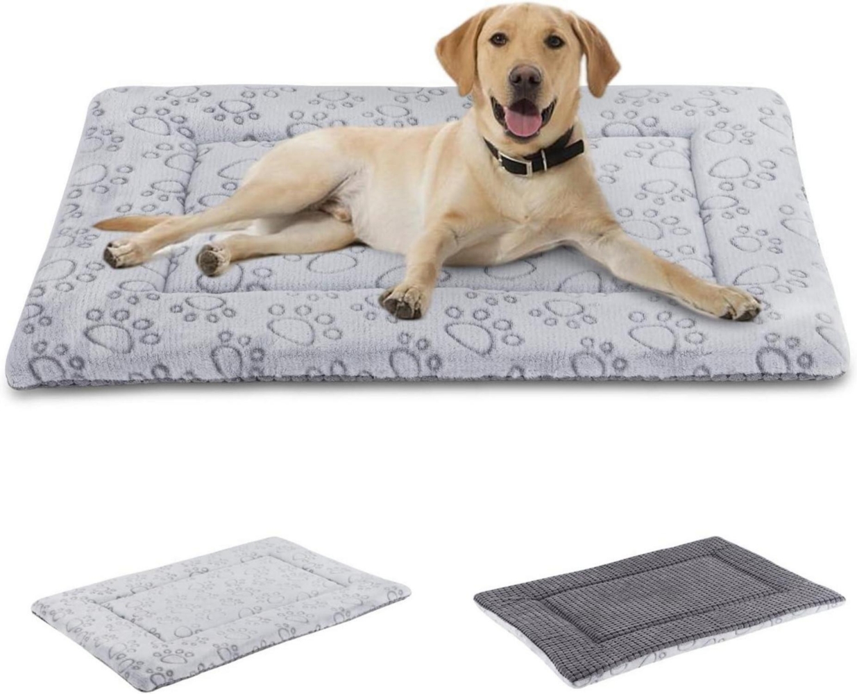 IEUUMLER Hundebett waschbar flauschig weich warm Katzenkissen 76x50cm Grau Bild 1