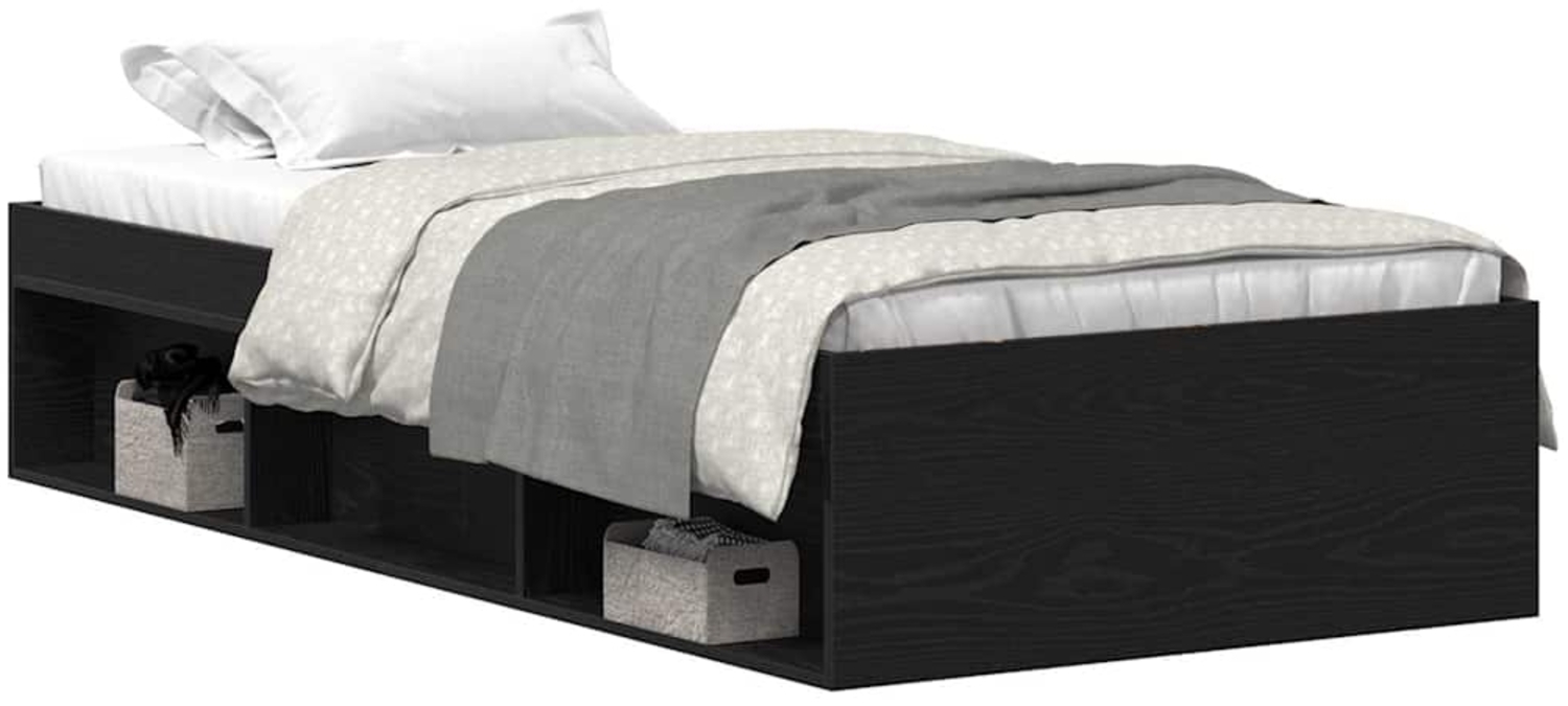 vidaXL Bettgestell ohne Matratze Schwarz Eichen-Optik 90x190 cm 3329331 Bild 1