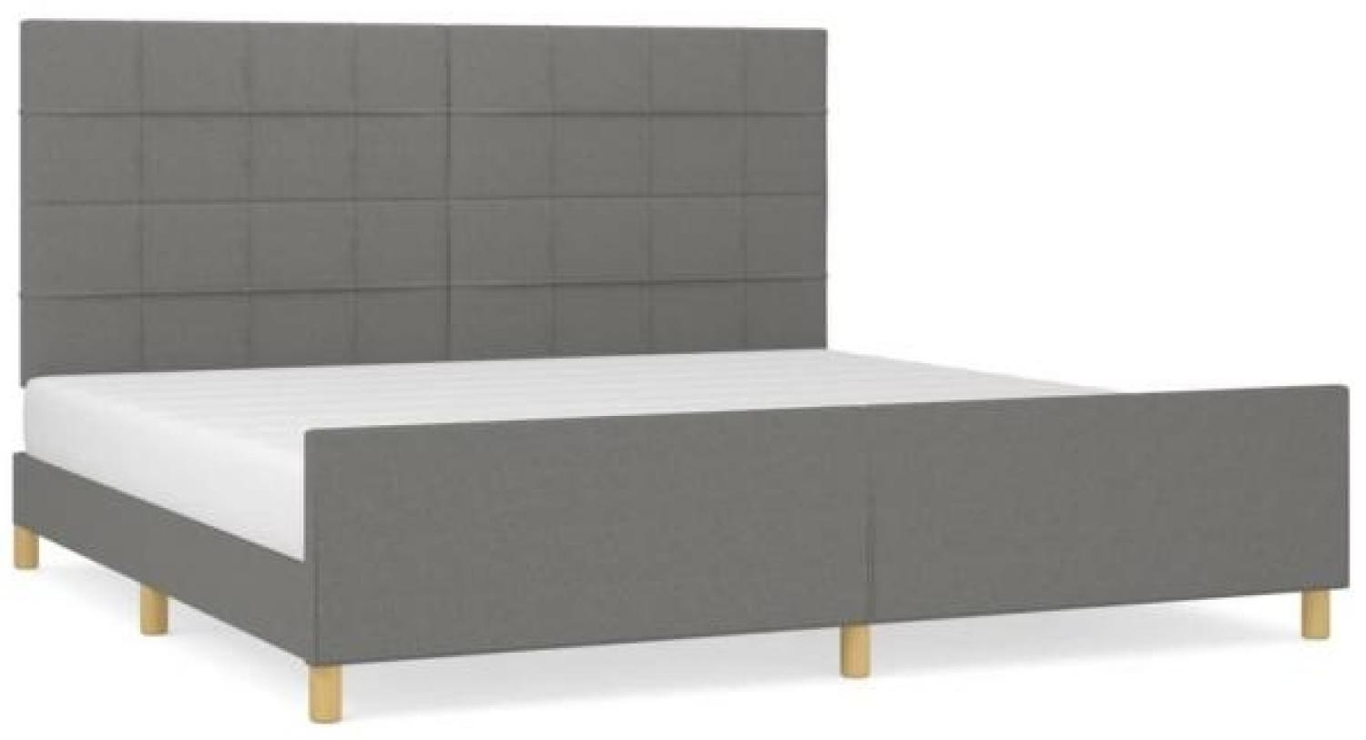 Bettgestell mit Kopfteil Dunkelgrau 200x200 cm Stoff [3125082] Bild 1