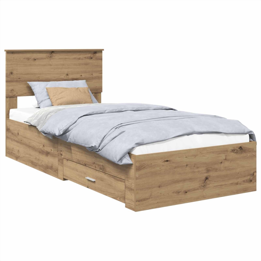 vidaXL Bettrahmen Artisan-Eiche 100x200 cm Holzwerkstoff 3408307 Bild 1