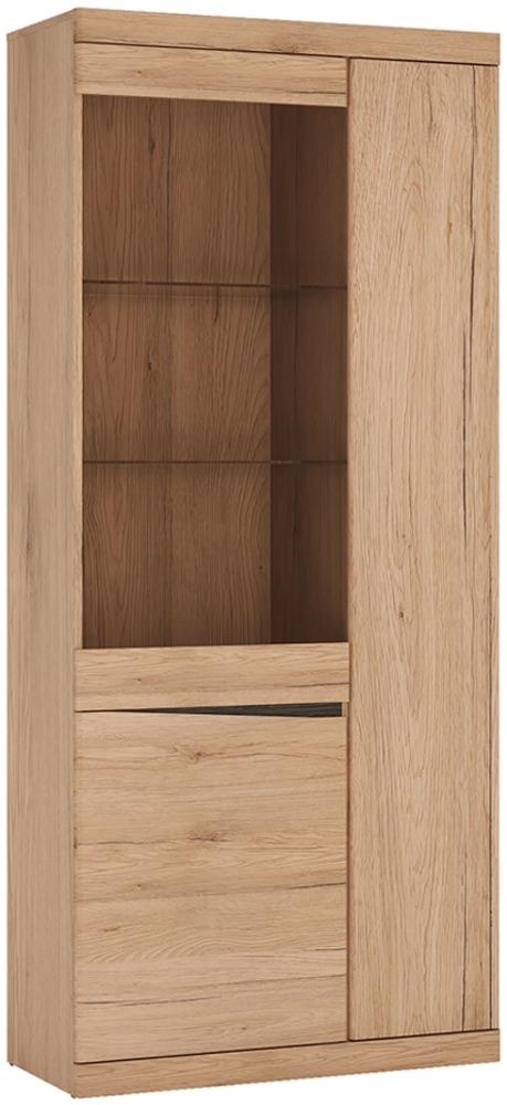 Vitrinenschrank mit 3 Türen SANFORD-129 in Eiche hell Nb, B/H/T: ca. 86/196,5/40 cm Bild 1