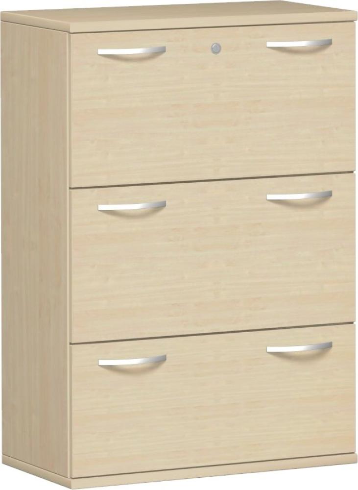 Registraturschrank, 3 Hängeregistraturen, 80x42x115cm, Ahorn Bild 1