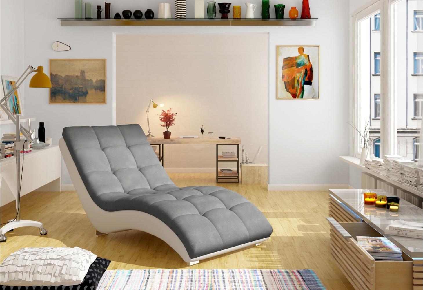 Stylefy Huggie Liege Kunstleder MADRYT Hellgrau Bild 1