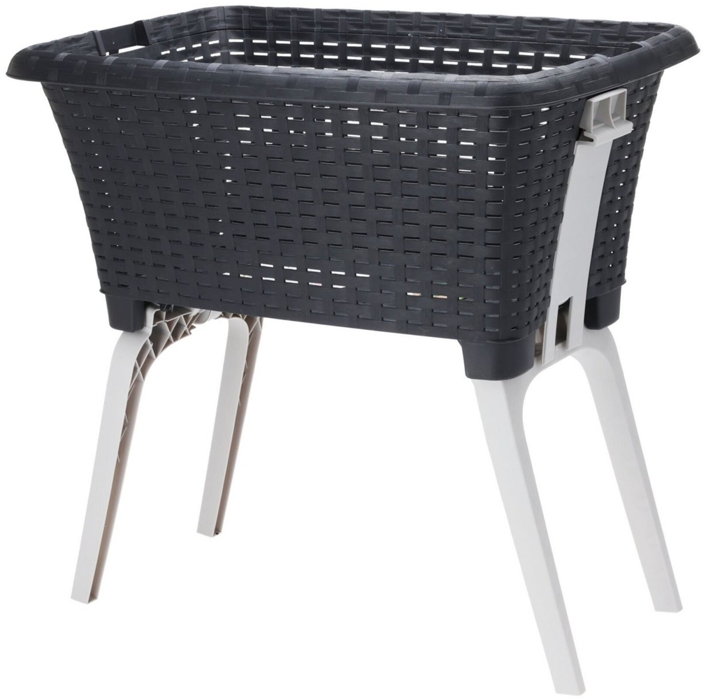 Spetebo Wäschekorb Wäschekorb mit Standbeinen 60 x 40 cm - schwarz Bild 1