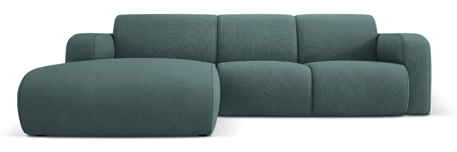 Micadoni Boucle Ecksofa Molino 4-Sitzer Links Strukturierter Stoff Meergrün Bild 1