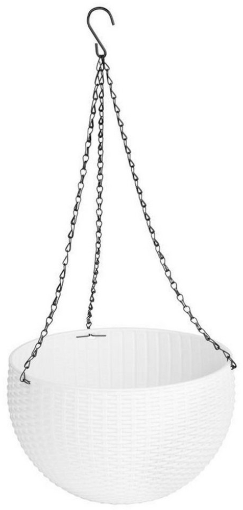 PROREGAL® Blumentopf Blumentopf GDA Modern 835, Hang, Kette, 26x16cm, weiß Bild 1