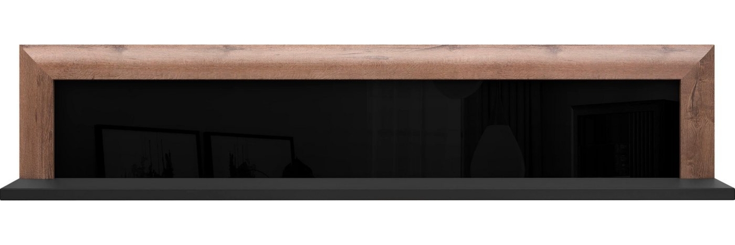 FORTE Savona Wandpaneel, Holzwerkstoff, Schwarz/Braun, 132,9 x 27,7 x 22 cm Bild 1