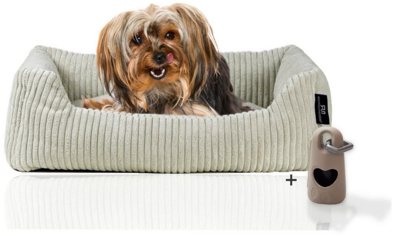 Rohrschneider Tierbett Hundebett Hundekorb Cordstoff, inkl. Gassibeutel Bild 1