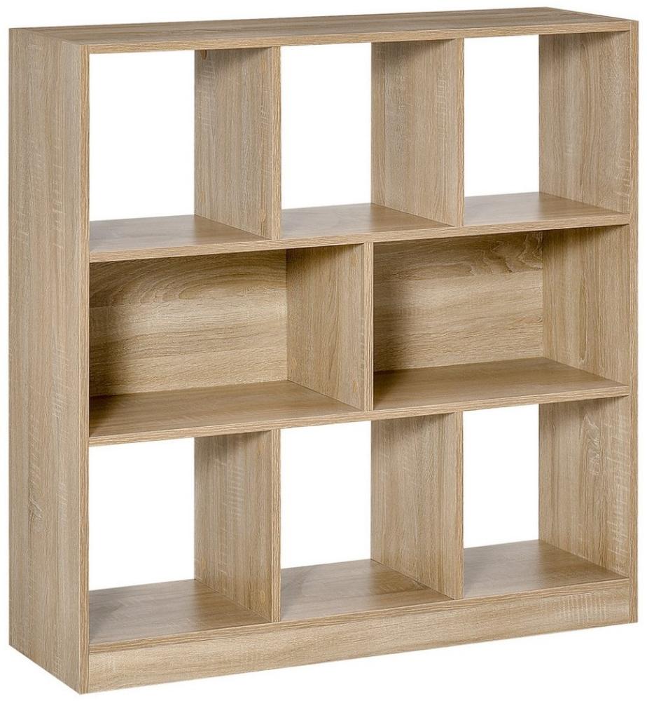 HOMCOM Bücherregal 3-stöckige Aufbewahrungsregal, Büroregal 1-tlg, für Home-Office Wohnzimmer Natur 97,5 x 30 x 100 cm Bild 1