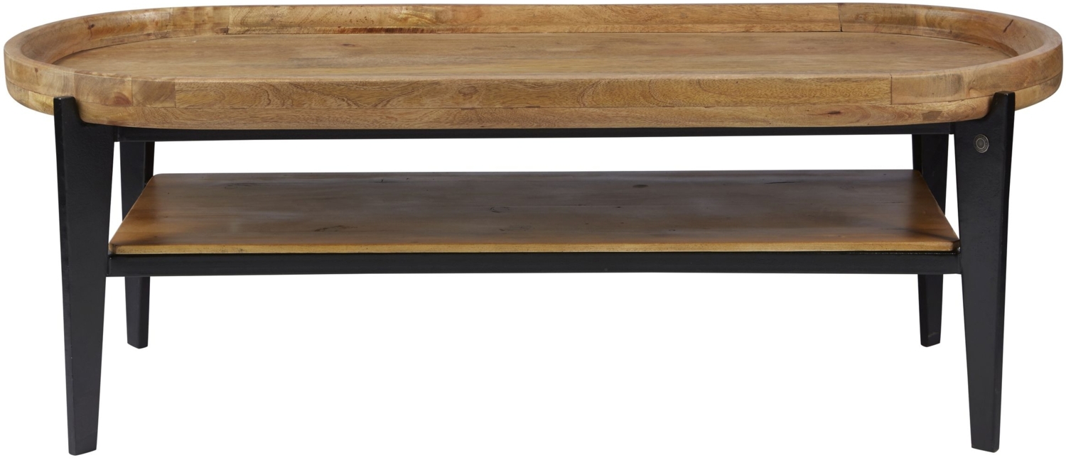 Couchtisch Mangoholz Metall Wohnzimmer Tisch Beistelltisch Sofatisch Holztisch Bild 1