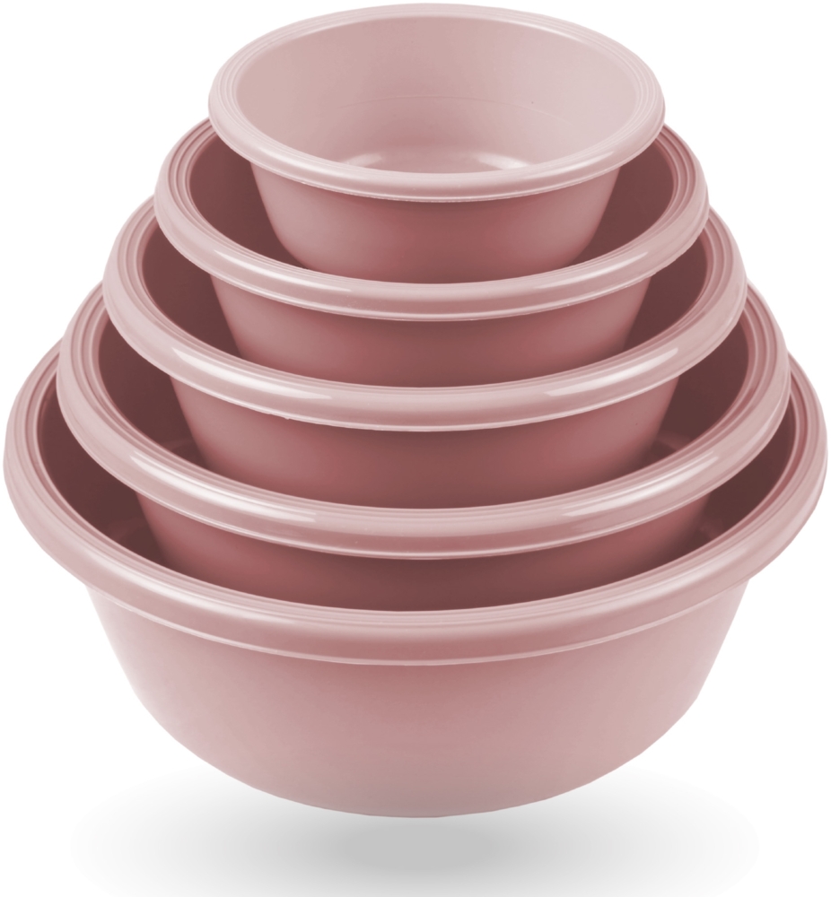 Rührschüssel im ( 5er ) Set, Teigschüsseln, 5er-pack Kunststoff Mixing Bowl Set ( 0,7L - 6L ), Stapelbare Salatschüssel Servierschalen für Küche Bild 1