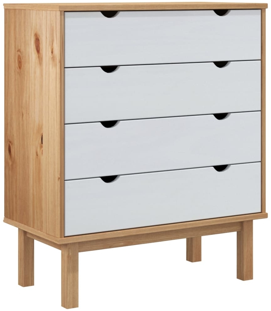 vidaXL Schubladenschrank OTTA Braun&Weiß 76,5x39,5x90 cm Massivholz 348584 Bild 1