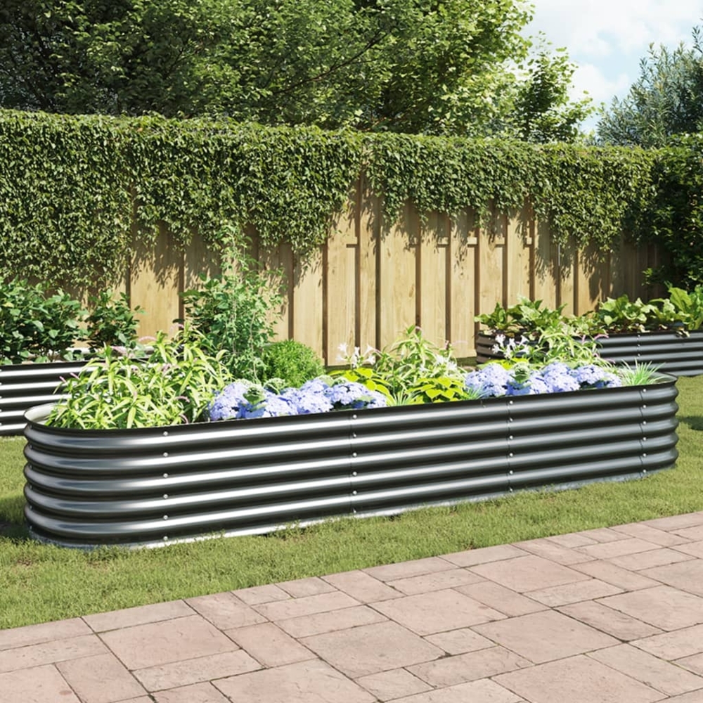 vidaXL Garten-Hochbeet 320x80x44 cm Verzinkter Stahl Grau 45527 Bild 1