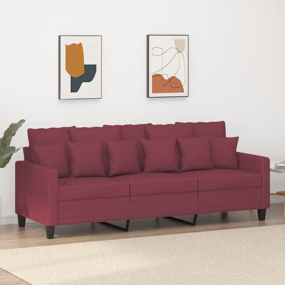 vidaXL 3-Sitzer-Sofa Weinrot 180 cm Stoff 359281 Bild 1