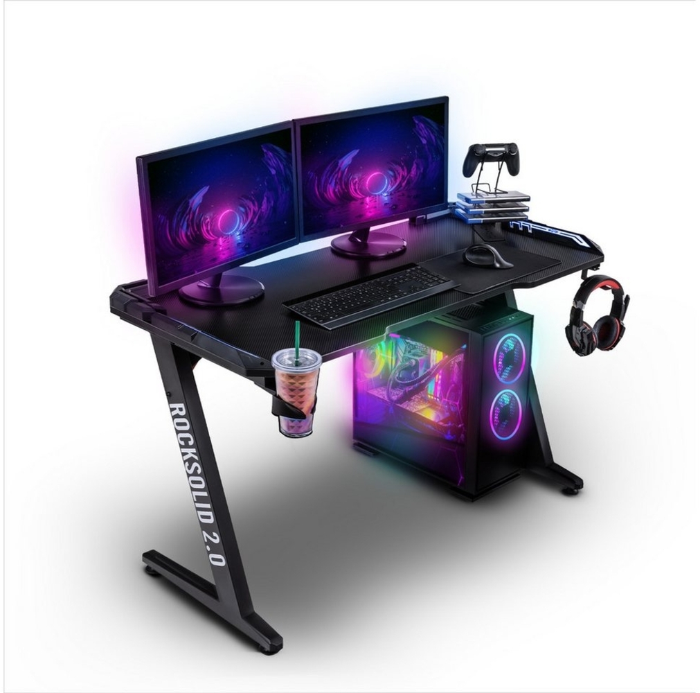 ELITE Gaming Gamingtisch Elite Gamer-Schreibtisch Rocksolid, RGB-LED (Gaming Tisch, Gamer Tisch, Schreibtisch, Gamingtisch mit Beleuchtung, 1-St) Bild 1