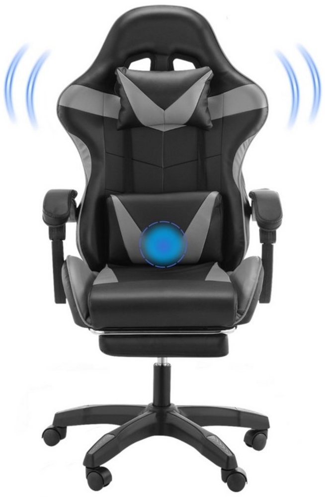 WILGOON Gaming-Stuhl Gaming Chair Bürostuhl mit Massagefunktion, Ergonomisch Gaming Stuhl (Computerstuhl mit Fußstütze, Armlehnen, Kopfstütze, Lenden-Kopfkissen, Massagefunktion, 1 St), Racing PC Stuhl, Maximale Belastung 150 kg, 360° drehbar Bild 1