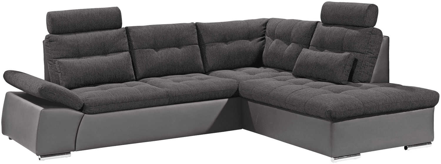 Ecksofa Jakarta Dunkelgrau / Lawa – Modernes Sofa mit Schlaffunktion & Kissen | ED Exciting Design Bild 1