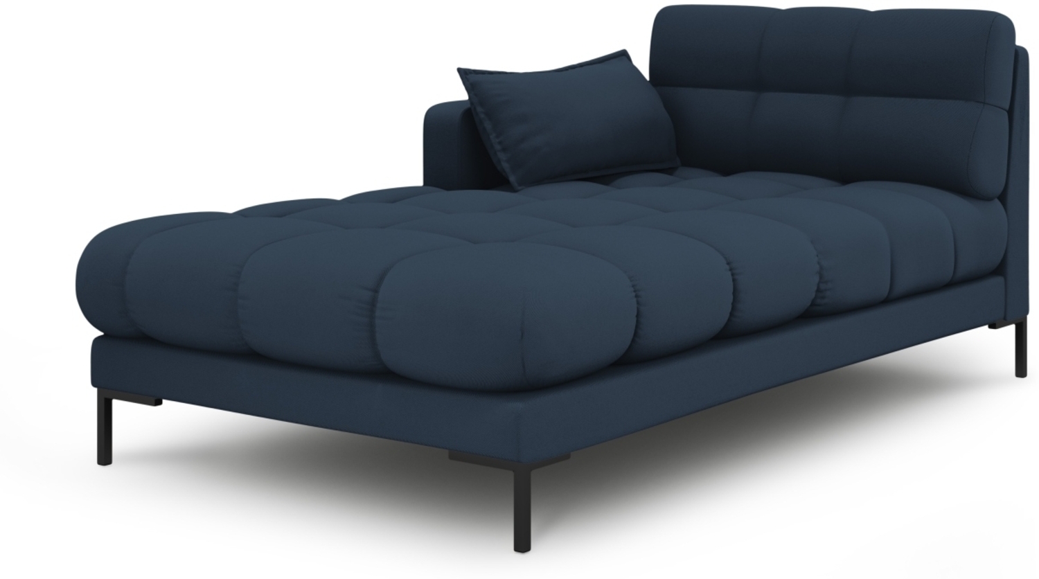 Micadoni Recamiere Mamaia 1-Sitzer Links Strukturierter Stoff Blau Metall schwarz Bild 1